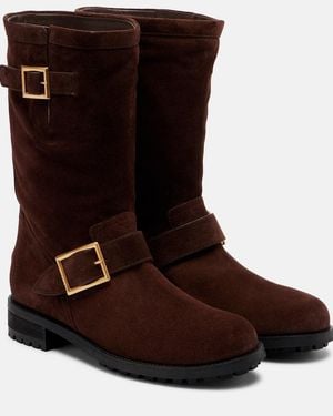 Jimmy Choo Biker Mid Suede Boot - Brown