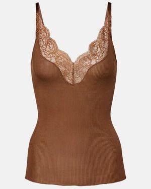 Saint Laurent Sleeveless Tops - Brown