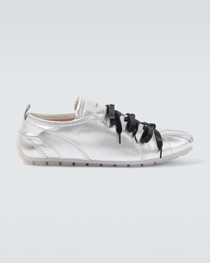 Simone Rocha Ballerina Grip Metallic Leather Sneakers