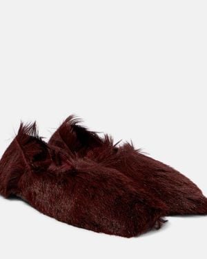 Jil Sander Calf Hair Flats - Brown