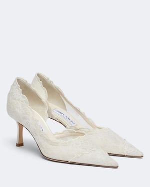 Jimmy Choo Bridal Faiz Lace Pumps - White