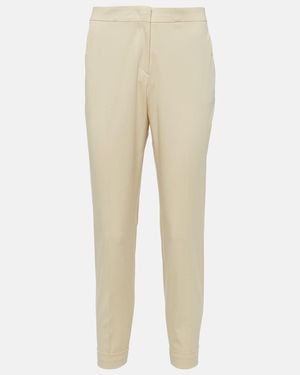 Etro High-Rise Cotton-Blend Tapered Trousers - Natural