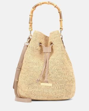 Heidi Klein Savanna Bay Mini Raffia Bucket Bag - Natural