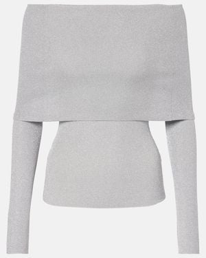Galvan London Corte Off-Shoulder Top - Grey