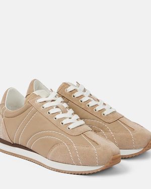 TOTEME Sport Suede-Trimmed Trainers - Natural