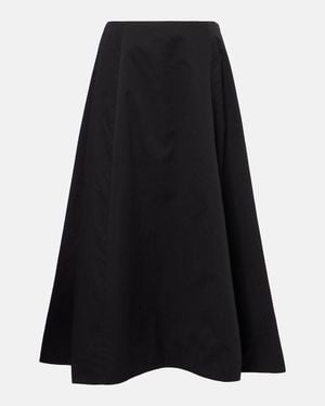 Balenciaga Cotton Twill Midi Skirt - Black