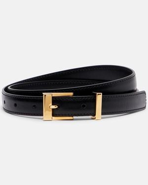 KHAITE Manhattan Leather Belt - Black