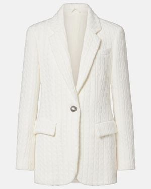 Brunello Cucinelli Cable-Knit Cotton Blazer - White