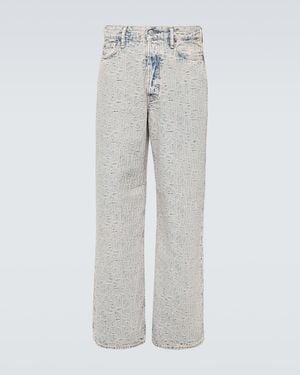 Acne Studios 1981M Monogram Wide-Leg Jeans - Grey