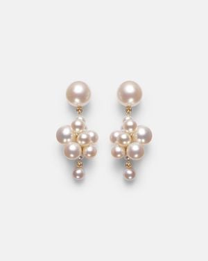 Sophie Bille Brahe Botticelli 14Kt Earrings With Pearls - White