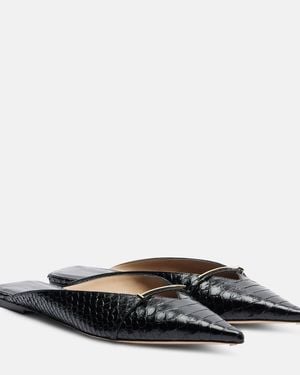 Tom Ford T Icon Croc-Effect Leather Sandals - Black