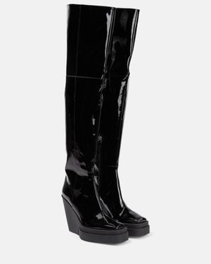 Gia Borghini Gia 31 Patent Leather Over-The-Knee Boots - Black