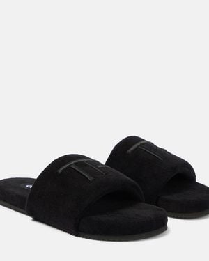 Tom Ford Harrison Embroidered Slides - Black