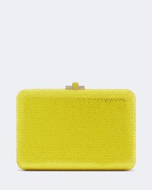 Judith Leiber Clutch Slim Slide Adornado - Amarillo