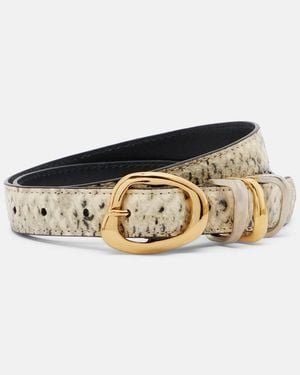 Amanu Tugela Snake-Effect Leather Belt - White