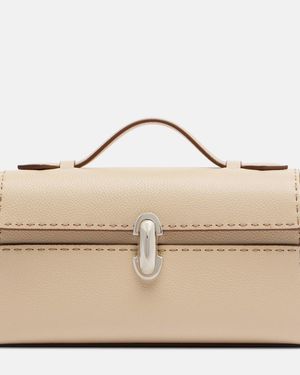 SAVETTE Symmetry Leather Top-Handle Bag - Natural