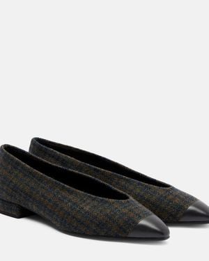 Loro Piana Ballerines Rebecca En Tweed - Noir