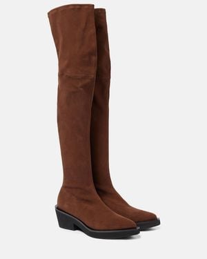 Robert Clergerie Tenny Suede Over-The-Knee Boots - Brown