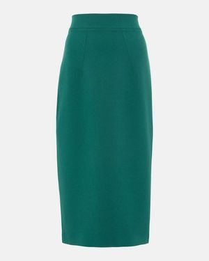 Safiyaa Hokuku Crepe Pencil Skirt - Green