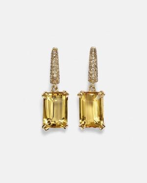 Octavia Elizabeth Yana Micro 18Kt Earrings With Beryls And Diamonds - White