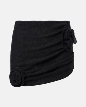 Magda Butrym Floral-Applique Miniskirt - Black