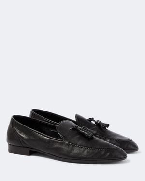 The Row Caden Leather Loafers - Black