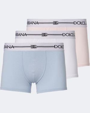 Dolce & Gabbana Set Aus Drei Slips Aus Jersey - Blau