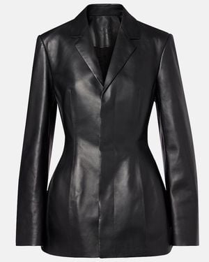 FFORME Leather Blazer - Black