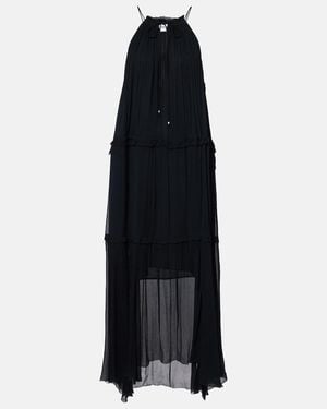 Isabel Marant Alita Chiffon Midi Dress - Black