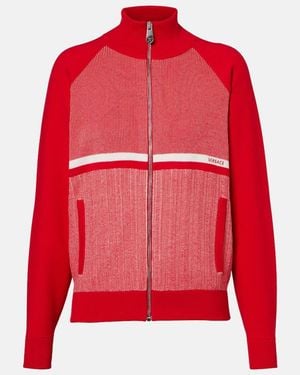 Versace Cotton-Blend Jacquard Jacket - Red