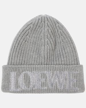 Loewe Logo Wool Beanie - Grey