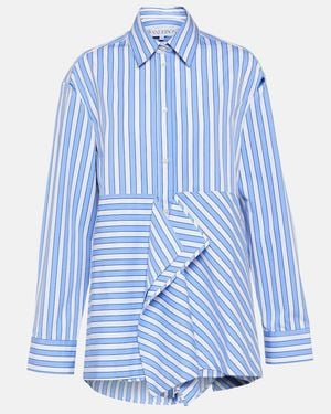 JW Anderson Striped Peplum Cotton Shirt - Blue