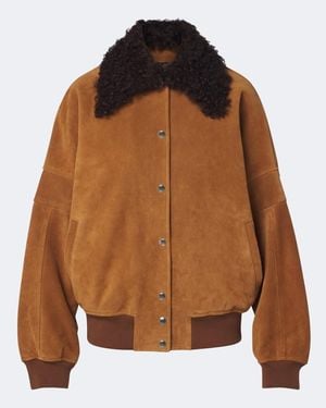 Plan C Blouson Aus Veloursleder - Braun