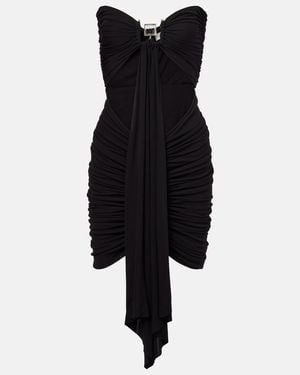 Christopher Esber Bezel Quartz Gathered Minidress - Black