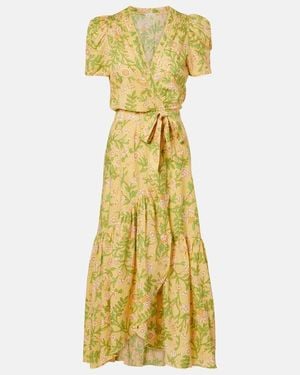 Poupette Baba Floral Cotton Wrap Dress - Metallic