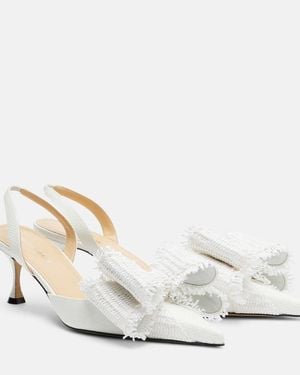 Mach & Mach Slingback-Pumps Le Cadeau Aus Raffiabast - Weiß