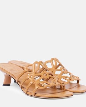 Loewe Paula's Ibiza Petal Anagram Leather Mules - Pink