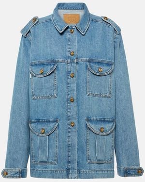 Blazé Milano Sahariana Oversized Denim Jacket - Blue