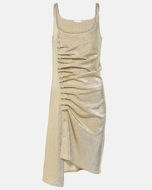 Rabanne Ruched Lurex Minidress - Natural