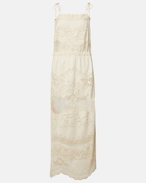 Isabel Marant Maxikleid Souane Aus Einem Baumwollgemisch - Weiß