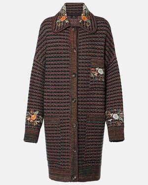 Etro Bestickter Mantel - Braun