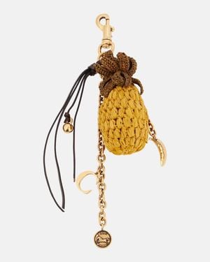 Chloé Taschenanhaenger Mit Raffiabast - Mettallic