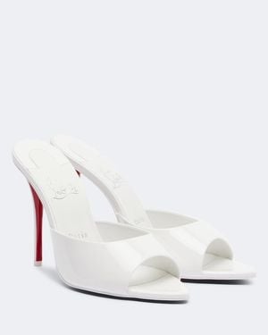 Christian Louboutin Miss Z Patent Leather Mules - White