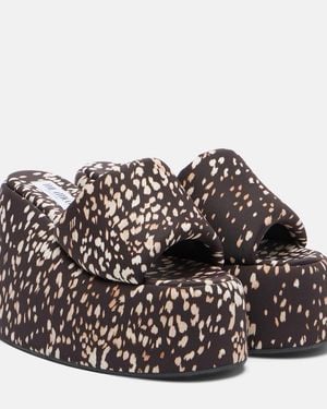 The Attico Mochi Leopard-Print Platform Sandals - Brown