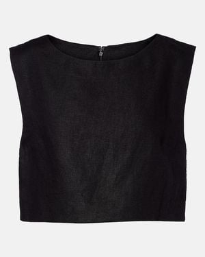 Posse Martina Linen Top - Black