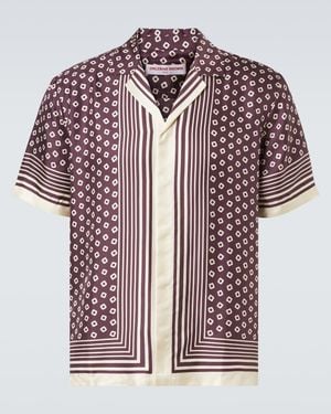 Orlebar Brown Maitan Printed Silk Shirt - Brown