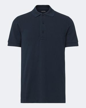 Tom Ford Pique Polo Shirt - Blue