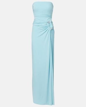 Jonathan Simkhai Emma Gathered Bustier Gown - Blue