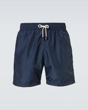 Rubinacci Badeshorts Aus Satin - Blau