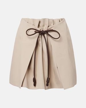 Loewe Cotton And Silk Gabardine Miniskirt - Natural
